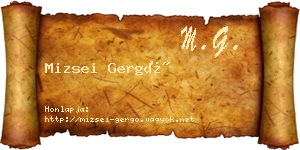 Mizsei Gergő névjegykártya